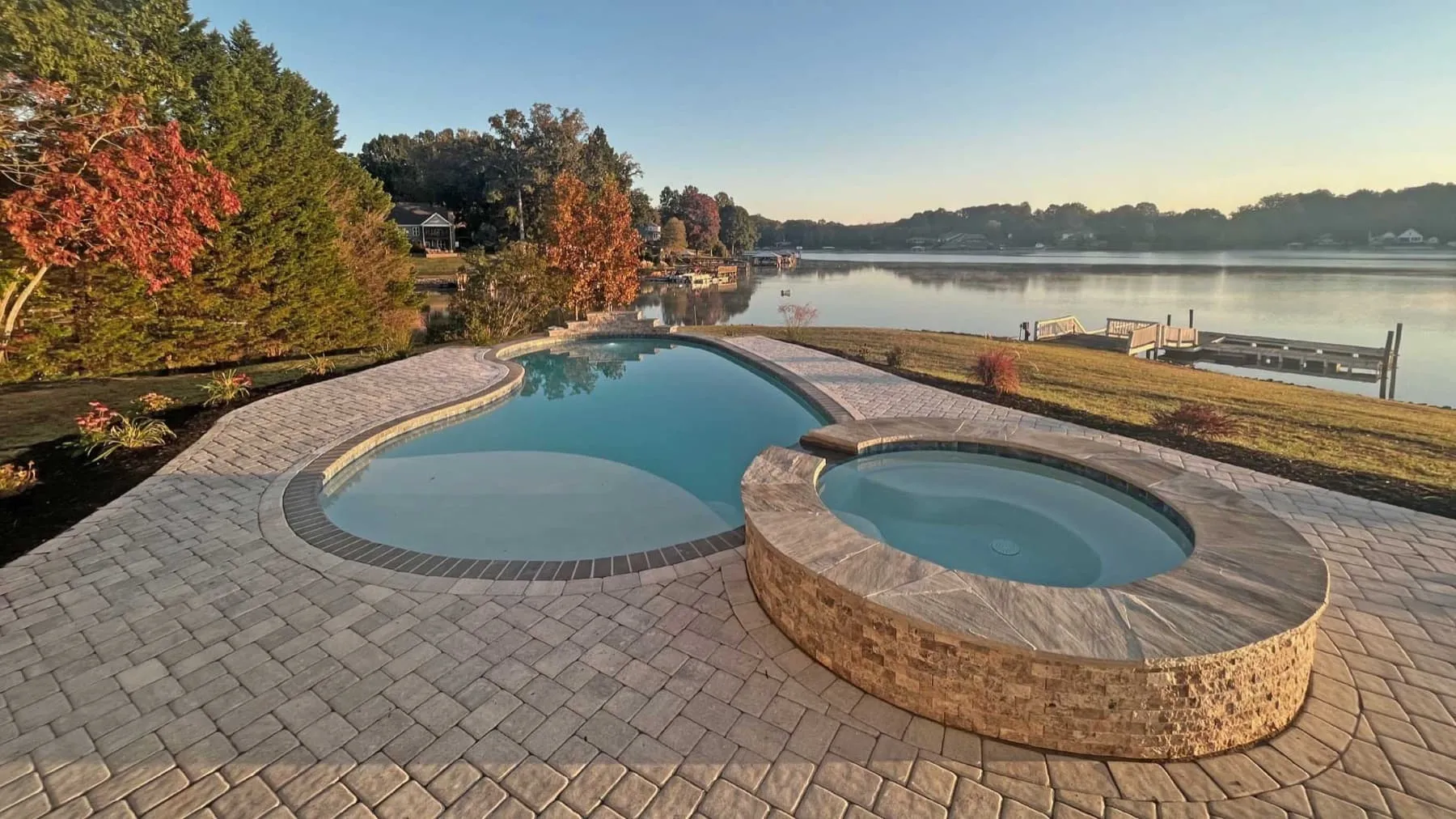 A custom concrete pool built by CPC Pools