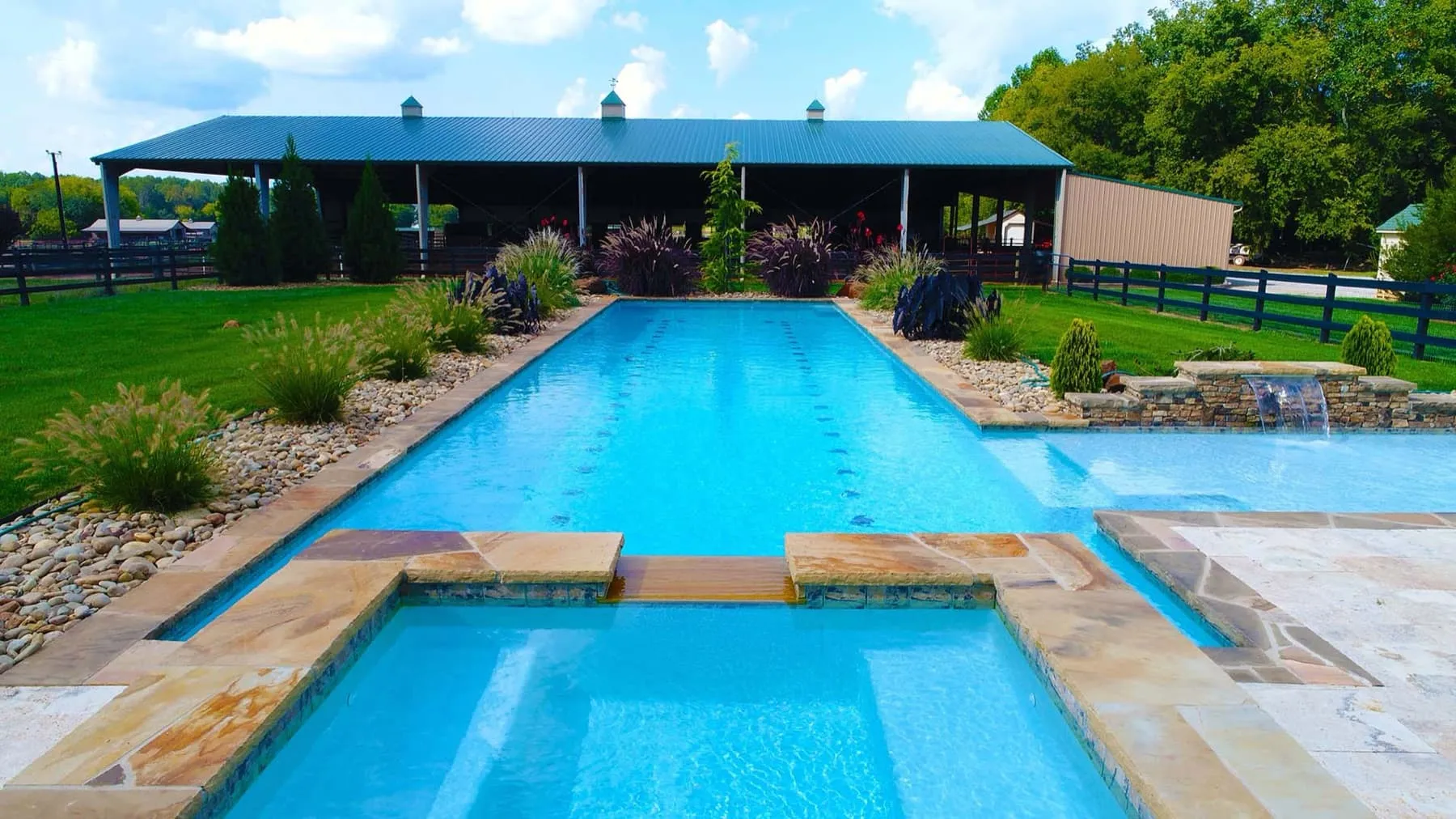 A custom concrete pool built by CPC Pools