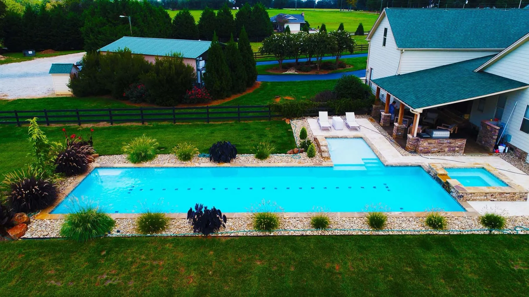 A custom concrete pool built by CPC Pools