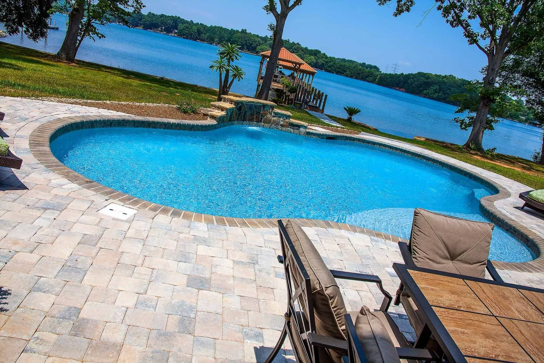 A custom concrete pool built by CPC Pools