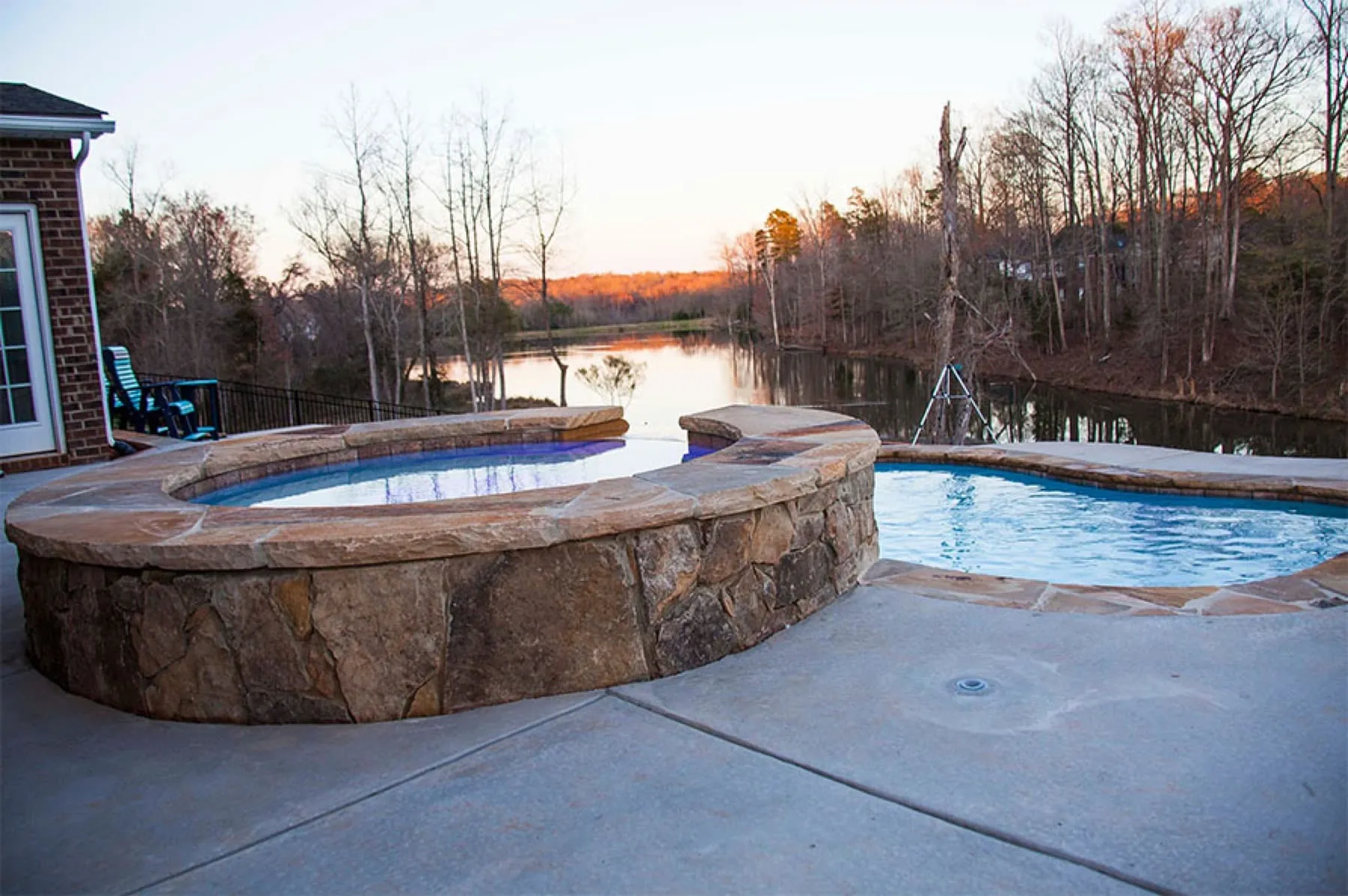 A custom concrete pool built by CPC Pools