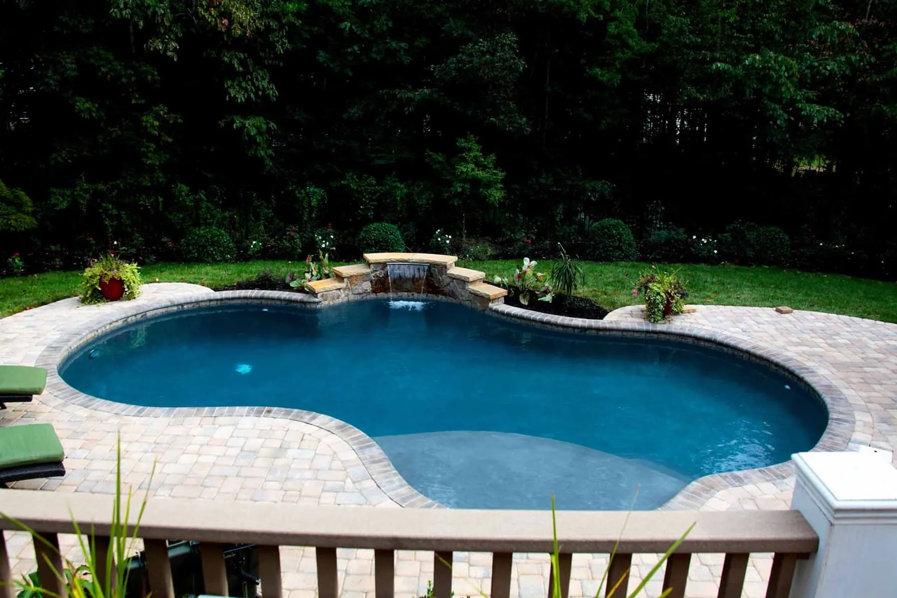 A custom concrete pool built by CPC Pools