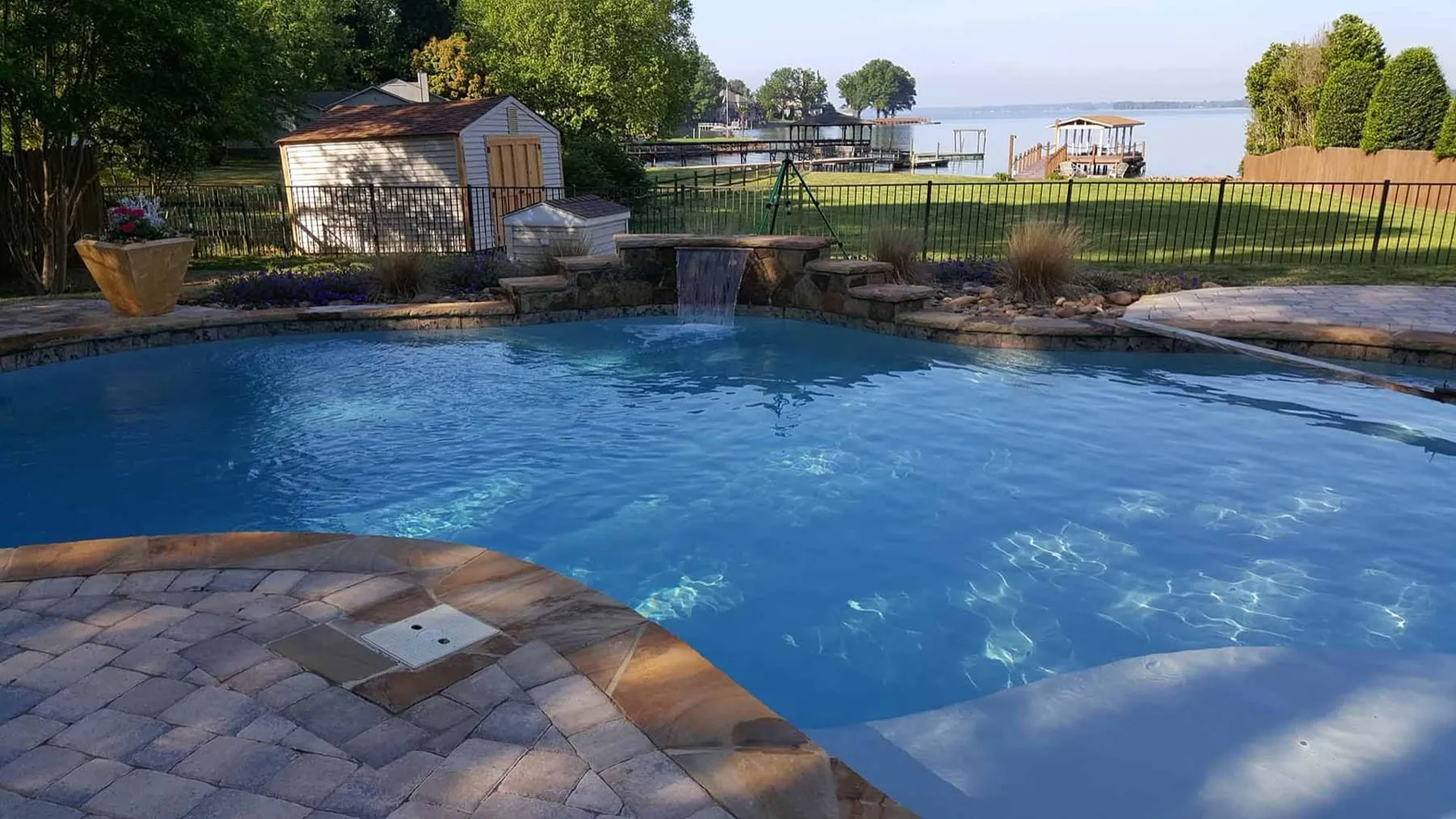 A custom concrete pool built by CPC Pools