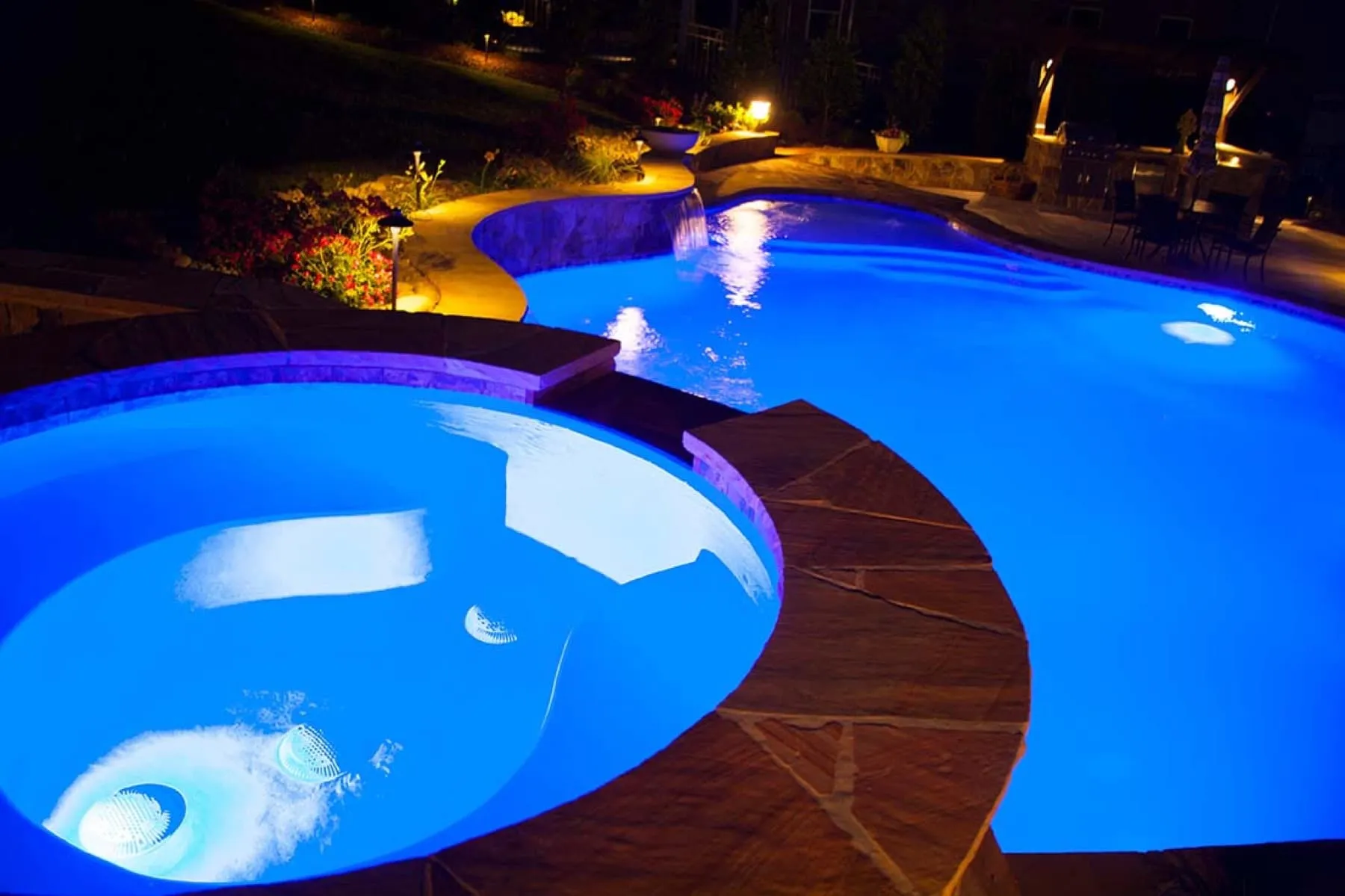 A custom concrete pool built by CPC Pools