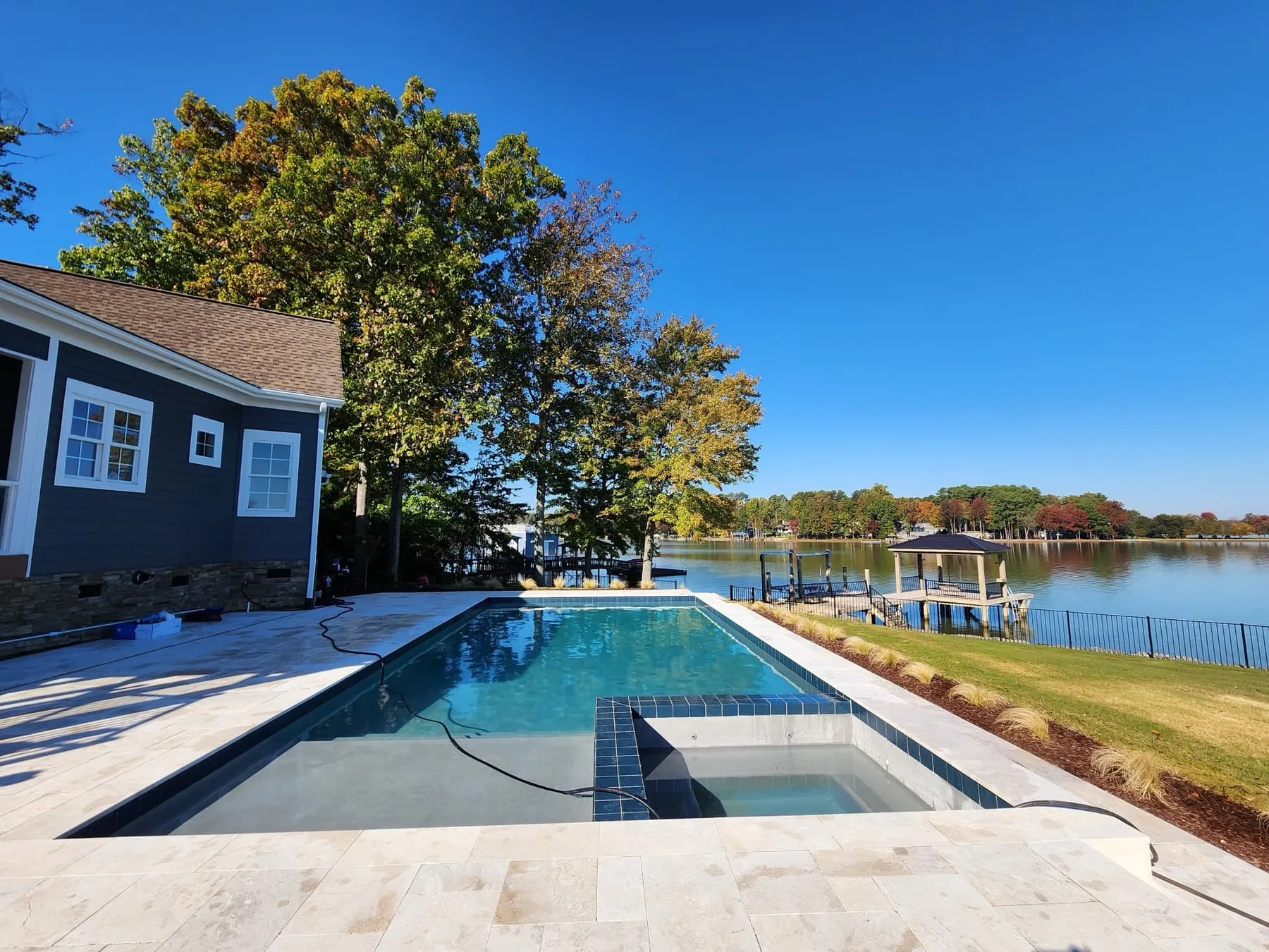 A custom concrete pool built by CPC Pools