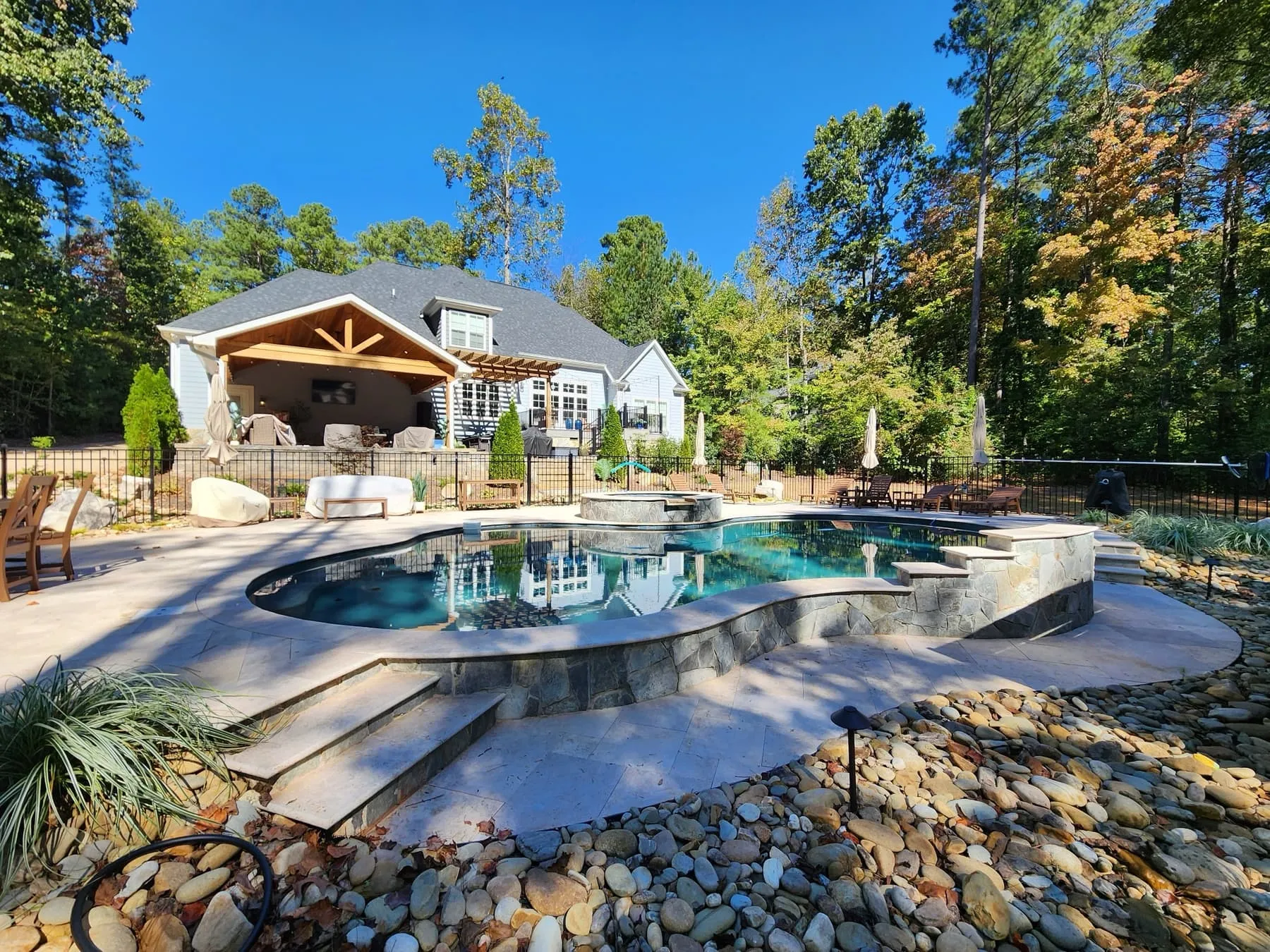 A freeform pool built by CPC Pools