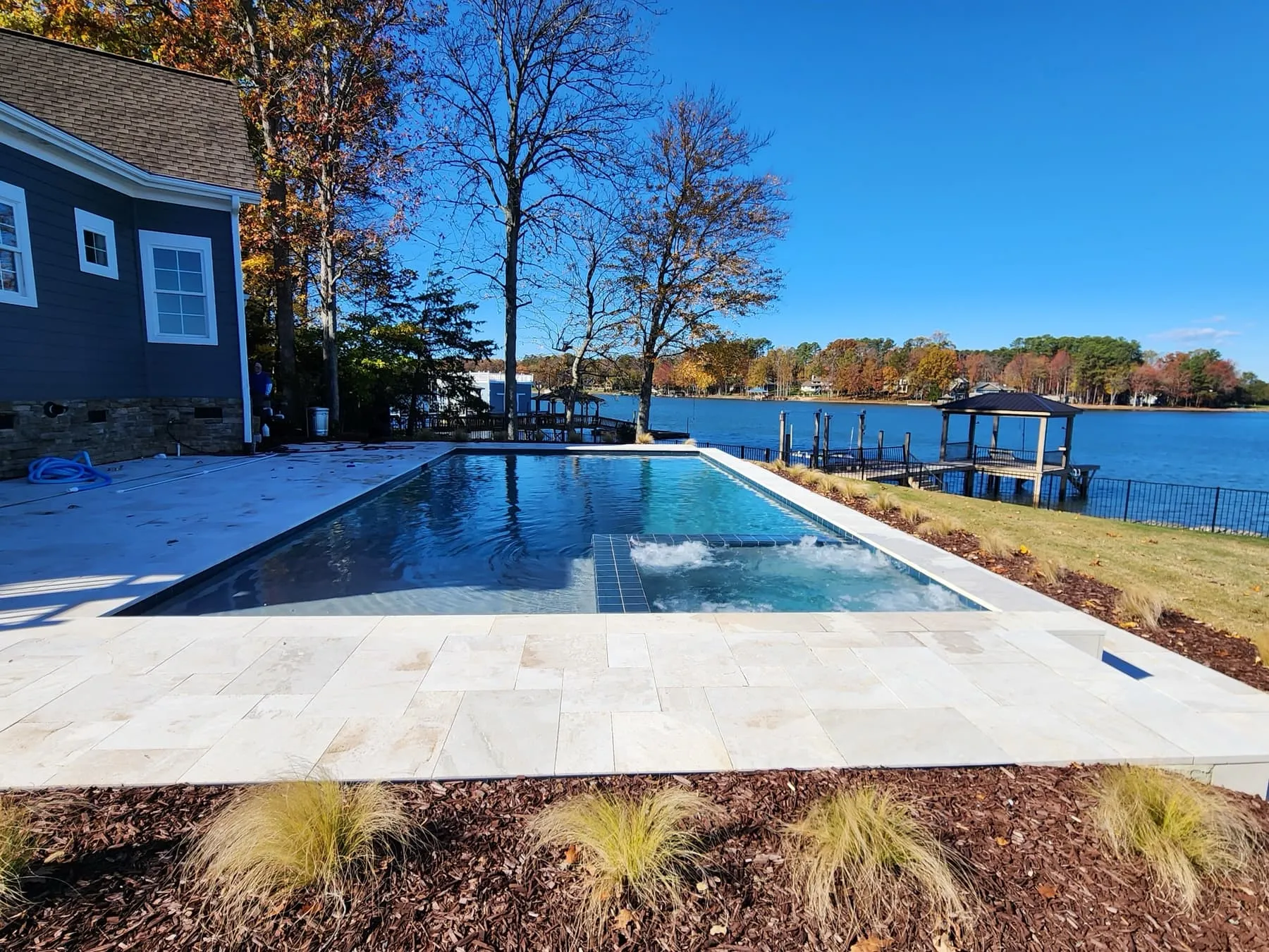 A custom concrete pool built by CPC Pools